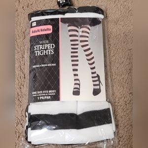 Black & white striped tights